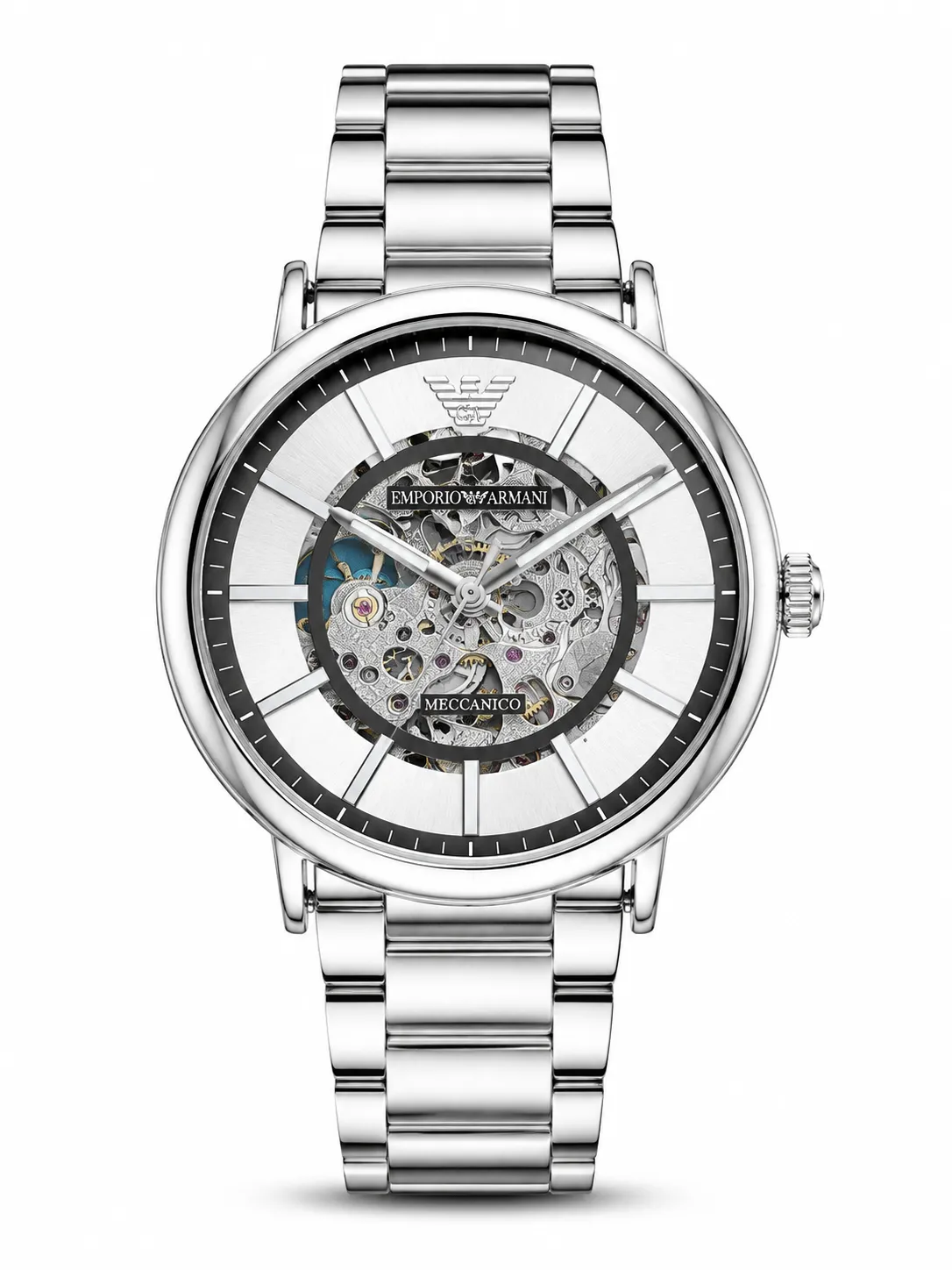 Emporio Armani Inspired Meccanico AR6000 Luxury Skeleton Automatic Stainless Steel Watch